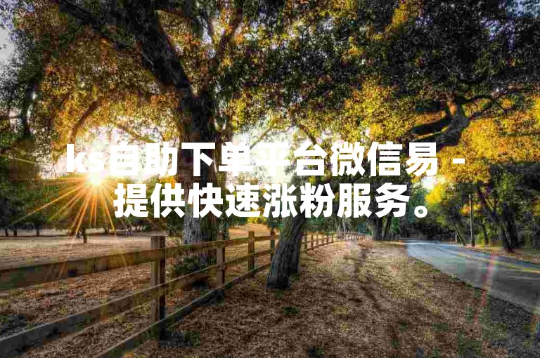 ks自助下单平台微信易 - 提供快速涨粉服务。