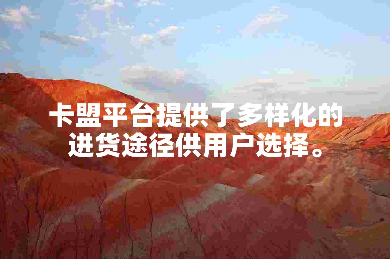 卡盟平台提供了多样化的进货途径供用户选择。