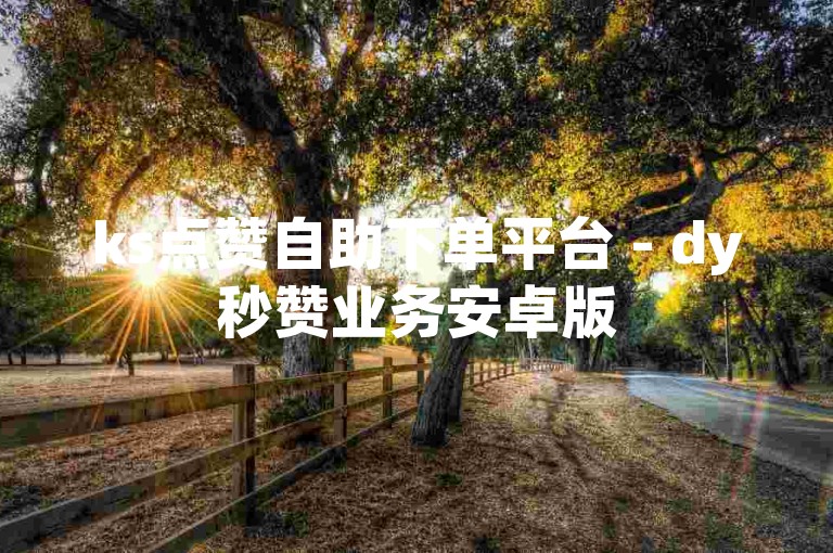 ks点赞自助下单平台 - dy秒赞业务安卓版