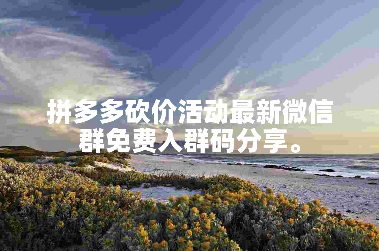 拼多多砍价活动最新微信群免费入群码分享。