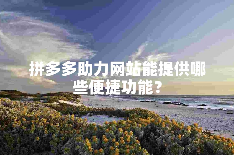 拼多多助力网站能提供哪些便捷功能？
