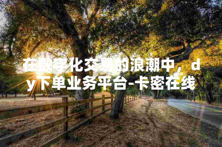 在数字化交易的浪潮中，dy下单业务平台-卡密在线自动发卡平台成为了众多用户便捷获取虚拟商品的首选之地。