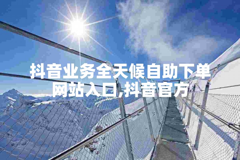 抖音业务全天候自助下单网站入口,抖音官方