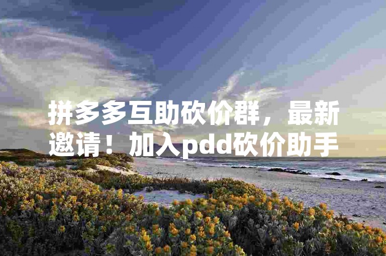 拼多多互助砍价群，最新邀请！加入pdd砍价助手，一起轻松省钱。
