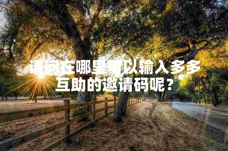 请问在哪里可以输入多多互助的邀请码呢？
