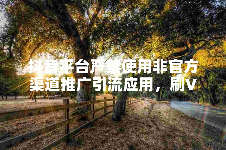抖音平台严禁使用非官方渠道推广引流应用，刷VIP会员卡盟属于违规行为。