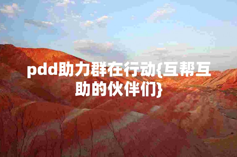 pdd助力群在行动{互帮互助的伙伴们}
