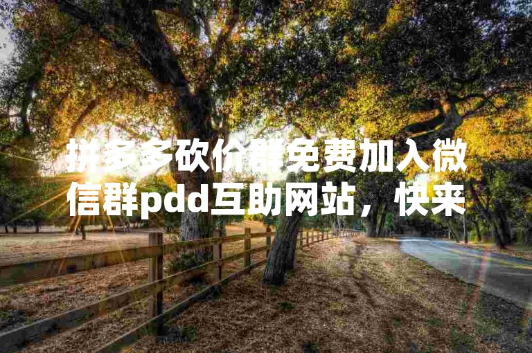 拼多多砍价群免费加入微信群pdd互助网站，快来一起享受购物的乐趣吧！