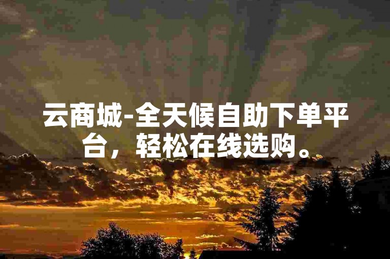 云商城-全天候自助下单平台，轻松在线选购。