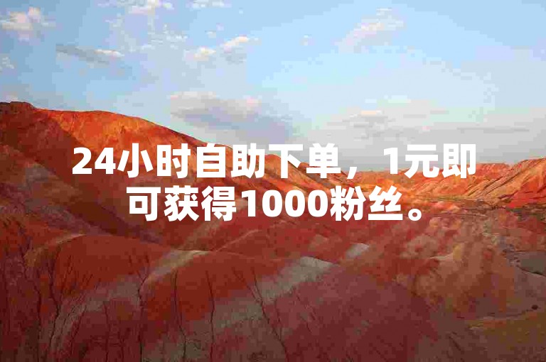 24小时自助下单，1元即可获得1000粉丝。