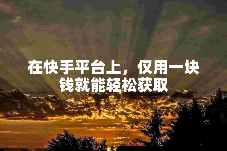 在快手平台上，仅用一块钱就能轻松获取500位粉丝（探索快手上花费一元购买500粉丝的秘诀）。