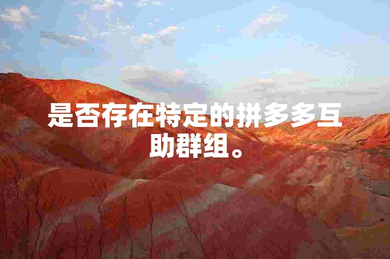 是否存在特定的拼多多互助群组。
