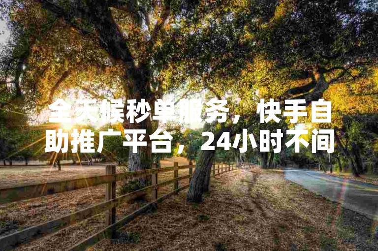 全天候秒单服务，快手自助推广平台，24小时不间断。