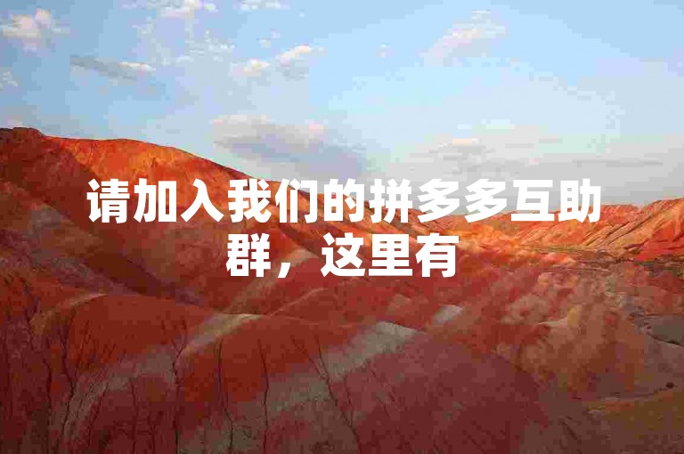 请加入我们的拼多多互助群，这里有500位成员共同助力，让优惠更轻松到手。