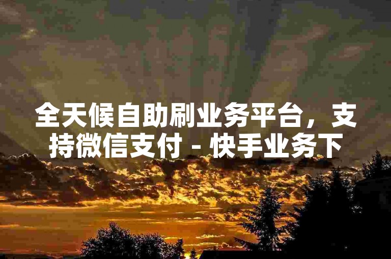 全天候自助刷业务平台，支持微信支付 - 快手业务下单首选网址。