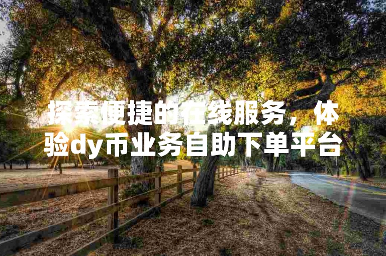 探索便捷的在线服务，体验dy币业务自助下单平台的高效与安全。