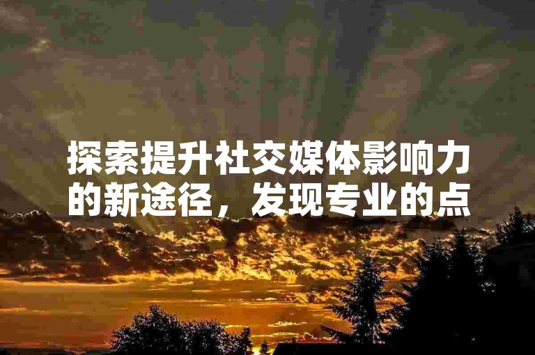 探索提升社交媒体影响力的新途径，发现专业的点赞与播放量增长服务。