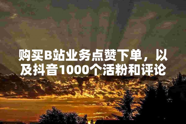 购买B站业务点赞下单，以及抖音1000个活粉和评论点赞业务，能有效提升您的社交媒体影响力。