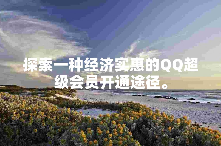 探索一种经济实惠的QQ超级会员开通途径。