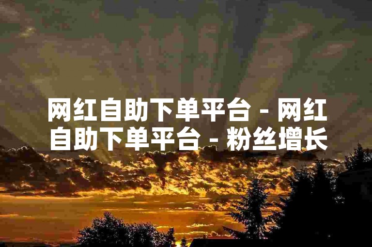 网红自助下单平台 - 网红自助下单平台 - 粉丝增长工具